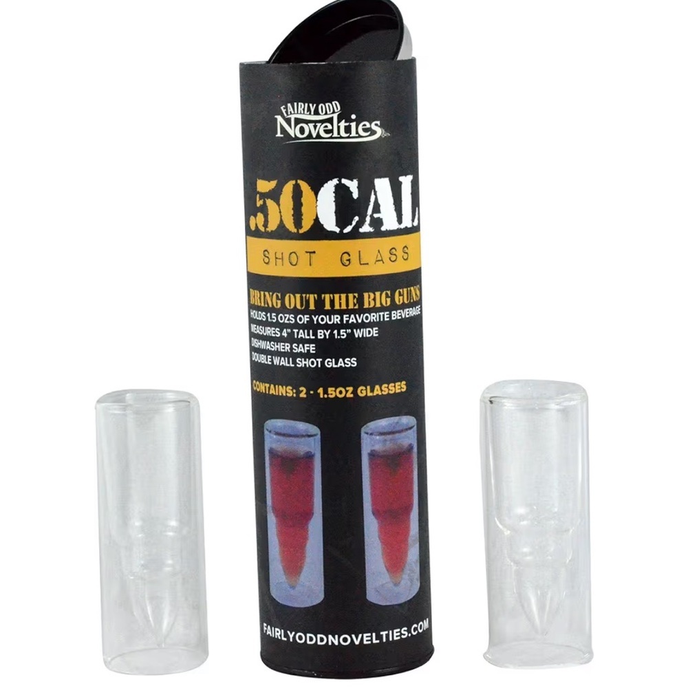 NEW Bullet shaped Shot Glass (Set of
2), Clear, .50 Caliber shape size